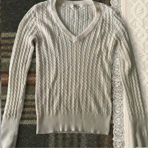 Brandy Melville Cream V-Neck Sweater